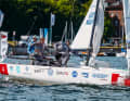 Le barreur du NRV Mats Schönebeck, Moritzießelmann, Henrik Peters et Ferdinand Pfund ont remporté la victoire avec huit points d'avance sur le MSC.
