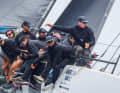 Unbeatable this week in Baiona: Team American Magic Quantum Racing with young helmsman Harry Melges.