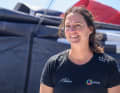 La svizzera Justine Mettraux, ottava classificata alla Vendée Globe, naviga nella The Ocean Race Atlantic al fianco di Boris Herrmann.