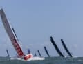 Die Flotte genoss beim Start in den Globe40-Prolog vor Lorient frische Winde.