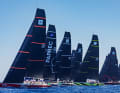 A classic start at the TP52 World Championship. "Provezza" and "Paprec" can be seen at the front.