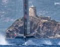 L'équipe Luna Rossa lors d'un entraînement dans son bassin de navigation habituel en Italie.