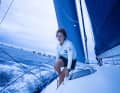 La co-skipper di Meilhat, Mariana Lobato, sul ponte.