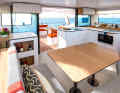 The galley is the interface between the cockpit and the saloon. The large windows maximise the amount of light