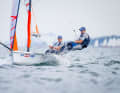 "The brothers Anton and Johann Sach sailed to 30th, 2nd and 19th place on the third day of the 29er Euro Cup in light to medium but shifty winds on Saturday. The brothers are in ninth place overall in the largest international field of 168 boats
