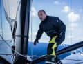 "Holcim - PRB" skipper Kevin Escoffier. Nickname in the team: "Positive Kevin"