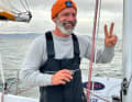 Michael Guggenberger in a good mood at the meeting with the organisers