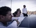 Ces quatre-là mènent la flotte après la deuxième nuit de l'étape 2 (de droite à gauche) : Damien Seguin, le skipper Paul Meilhat, Amélie Grassi et Anthony Marchand