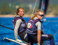 Die jungen 49er-FX-Seglerinnen Marla Bergmann/Hanna Wille empfahlen sich nach Platz 6 in Palma mit Platz 15 in Hyères für die olympische Testregatta
