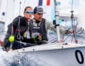 In action at the European Championships off Sanremo: helmsman Simon Diesch and foresailor Anna Markfort