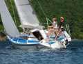 A light breeze and the Jantar sets off - but not without taking a good beating in the process