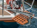Anchor gear: The foredeck offers enough space to retrofit amenities that are common on larger yachts.