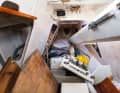 Longitudinal bulkheads and many frame frames stiffen the boat. Condition? Uncertain.