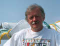 Wilfried Erdmann before setting sail from Cuxhaven: Just three words, but a clear message and a piece of his philosophy on life.