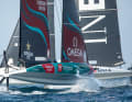 Das Emirates Team New Zealand und Ineos Britannia auf dem Cup-Kurs vor Dschidda