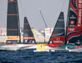Das Emirates Team New Zealand und das Azzurri-Team Luna Rossa Prada Pirelli