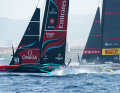 Spektakulär und teils hochspannend geht es auch bei der aktuell laufenden letzten Vorregatta zum 37. America's Cup zu