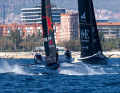 France's "Orient Express" and Alinghi Red Bull Racing's "BoatOne" in a duel