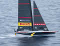 However, no damage was done. Luna Rossa Prada Pirelli (pictured) has been the most convincing of the challengers so far