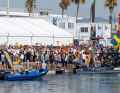 There was a jubilant atmosphere at the dock-out of the women's crews in the former Olympic harbour of Barcelona