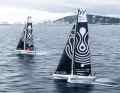 Italy's Cup chasers went into the race with a small lead at the start and were unable to overtake the British team led by Hannah Mills