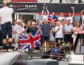 British fans in the Challenger of Records camp