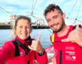 "La skipper d'Initiatives Cœur Samantha Davies et le vainqueur de l'Ocean Race Jack Bouttell