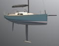 Massive appendages. In the version with lifting keel, the slender T-keel reaches over three metres into the depths