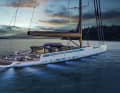 Tony Castro a conçu les 62,5 mètres pour une navigation confortable en haute mer. Les inserts en verre donnent un aspect plus filigrane aux hauts pavois.