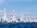 Partenza della gara al Campionato Europeo 470 Misto al largo di Cannes