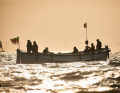 Un bateau de pêche d'Helgoland en action