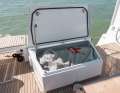Obstructive: The optional sunbed on the aft deck interferes with manoeuvring, but can be used as storage space for sails