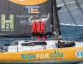 Die Co-Skipper Lennart Burke und Melwin Fink beim Atlantic Cup auf ihrer Class40, als sie noch "Sign for Com" hieß