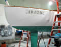 Rear and front: the stern could pass for a bow if it weren't for the rudder.