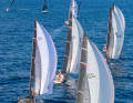 At the front of the picture is Alberto Franchi's ClubSwan 50 "Giuliana", in front of it "Hatari" and other class sisters