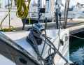 ... the mainsheet winches aft of the helmsman, who can operate both directly