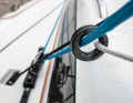 Simple, low-friction, efficient. Genoa outhaul with guide eyelets ensure the perfect trim