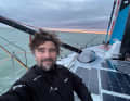 Boris Herrmann in the morning after crossing the finish line in front of Les Sables-d'Olonne.