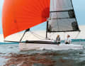 The First 18 SE is a standard class; carbon fibre rigging, laminate sails and gennaker set-up are standard.