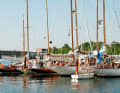 A gathering of classic cars at Kiel Week.