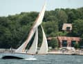 A gathering of classic cars at Kiel Week.