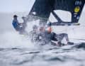 Voile athlétique en 49er olympique lors de la semaine de Kiel.