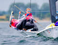 Meilleure équipe allemande de 49erFX à la Kieler Woche : Sophie Steinlein et Catherine Bartelheimer ont remporté l'argent.
