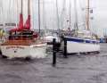 Storm: Trapped in the harbour in strong winds