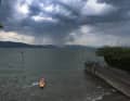 Torrential rain on Lake Constance: The storms that followed the heatwave swept across Germany from the North Sea and Baltic coasts right down here to Lake Constance. | Karl-Josef Hildenbrand