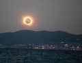 The sun shines behind the moon over Mallorca during the total solar eclipse. | Clara Margais