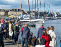 Il villaggio portuale della Route du Rhum a Saint-Malo poco prima della tempesta.
