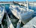 Frozen spray on some boats in Kerteminde