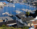 A view across Mandal launch harbour.