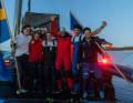Die Line-Honours-Gewinner im Ziel vor Sandhamn.